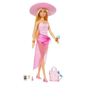 Barbie Blonde Doll With Swimsuit And Beach-Themed Accessories HPL73