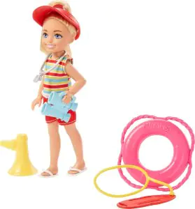 Barbie Chelsea Can Be… Lifeguard Doll And 6 Career-Themed Accessories Including Life Buoy HKD94