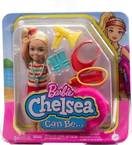 Barbie Chelsea Can Be… Lifeguard Doll And 6 Career-Themed Accessories Including Life Buoy HKD94