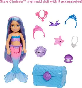 Barbie Mermaid Power Chelsea Mermaid Doll With 2 Pets & Accessories HHG57