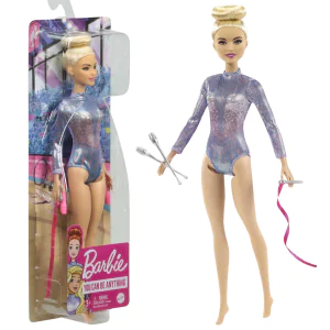 Barbie Rhythmic Gymnast Blonde Doll (12-In/30.40-Cm), Leotard & Accessories GTN65