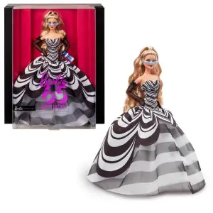 Barbie Signature 65Th Anniversary Collectible Doll With Blonde Hair And Black And White Gown HRM58