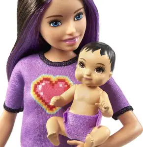 Barbie Skipper Babysitters Inc Set With Skipper Doll in Checked Skirt, Baby Doll & 5 Themed Pieces GRP11