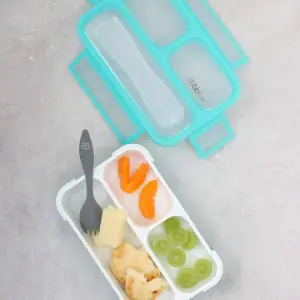 Bbluv Bento - Small Sealed Lunchbox with Spork - Aqua