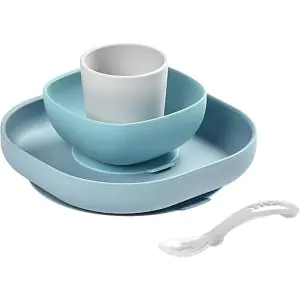 Beaba Silicone 4 pc Meal Set (Plate, Bowl, Cup & Spoon) Jungle