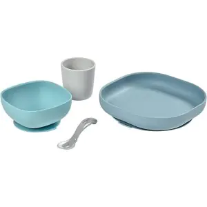 Beaba Silicone 4 pc Meal Set (Plate, Bowl, Cup & Spoon) Jungle