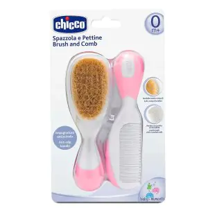 Chicco Brush and Comb 0m+ - Pink