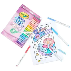 Crayola Washable Super Tips, Pastel Markers (Pack of 20 Markers)