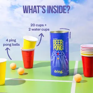 Dring Beer Pong 22 Glasses & 4 Balls - All in One Set