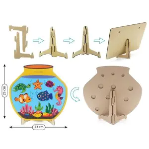 Eduketive PuzzleDecor Aquarium Decorative Coloring Puzzle with Stand 14 Pieces