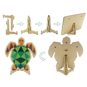 Eduketive PuzzleDecor Turtle Decorative Coloring Puzzle with Stand 51 Pieces