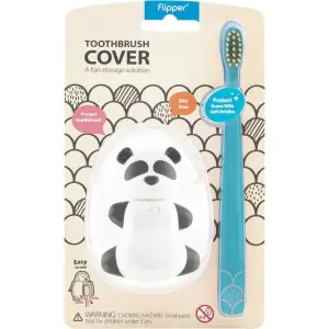 Flipper Fun Animal Panda Toothbrush Cover & Toothbrush Combo Pack