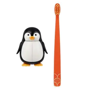 Flipper Fun Animal Penguin Toothbrush Cover & Toothbrush Combo Pack