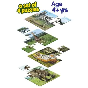 Frank In The Jungle Animal A Set Of 4 Jigsaw Puzzle