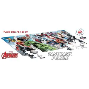 Frank Marvel Avengers Panorama Jigsaw Puzzle (90 Pieces)