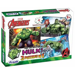 Frank Marvel Avengers Puzzles - The Incredible Hulk! 3in1 Jigsaw Puzzles