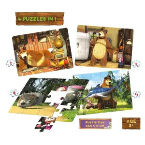 Frank Masha And The Bear 4in1 Jigsaw Puzzle (63 Pieces)