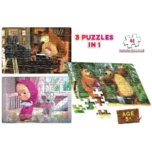 Frank Masha and The Bear 3in1 Jigsaw Puzzle (48 Pieces)