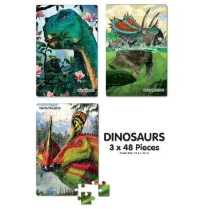 Frank National Geographic Dinosaurs 3in1 Jigsaw Puzzle (3x48 Pieces)