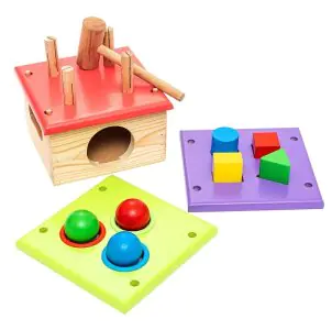 Hilife 3-In-1 Funky Shapes Educational Hammering Bench