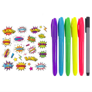 Hinkler Kaleidoscope Neon Colouring Kit Comic Art