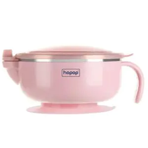 Hopop Baby Stainless Steel Bowl with Lid & Suction Base