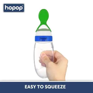 Hopop Soft Squeezy Silicone Food Feeder Baby Spoon