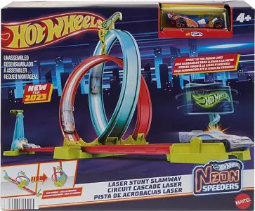 Hot Wheels Neon Speeders Laser Stunt Slamway Track Set HPC05