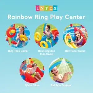Intex Inflatable Rainbow Ring Water Play Centre Pool 57453
