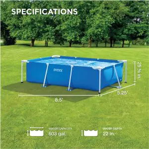 Intex Small Frame Rectangular Pool 28271 - 8'5" x 5'2" x 2'1"
