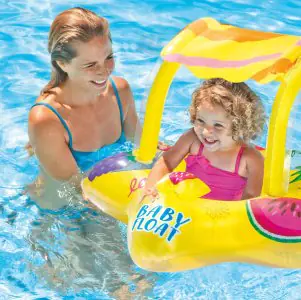 Intex Yellow Kiddie Inflatable Pool Float with Sunshade 56573