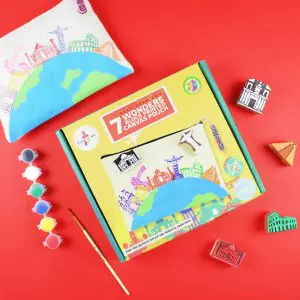 Kalakaram DIY Blocks Print Canvas Pouch Kit