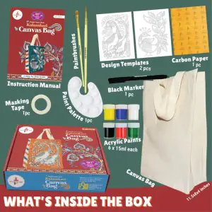 Kalakaram Paint Your Own Kalamkari Bag DIY Activity Box