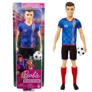 Ken Soccer Doll, Cropped Hair, #10 Uniform, Soccer Ball, Cleats, Socks HCN15