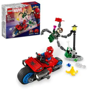 Lego Marvel Motorcycle Chase Spider-Man vs. Doc (77 Pieces)