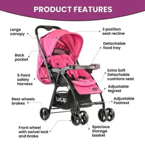 LuvLap Joy Baby Stroller 18313 Purple