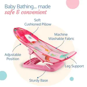 LuvLap Jungle Tales Baby Bather Pink