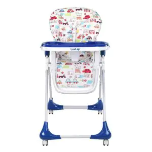 LuvLap Royal High Chair with Adjustable 7 Heights with Wheels Blue 18934