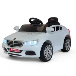 Mekashi Electric Kids Ride On MKS-004 Age 1 to 4 Years with 12V Rechargeable Battery, Remote Control, Swing, Bluetooth Music Player, LED Lights White