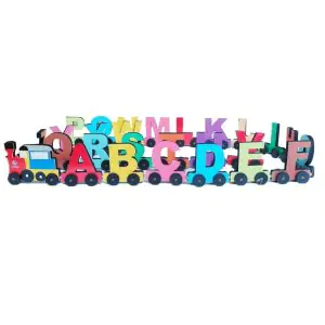 MetClap Magnetic Alphabets Wooden Train - 26 Alphabets and Number