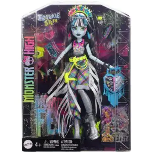 Monster High Frankie Stein Doll With Glam Monster Fest Outfit and Festival Themed Accessories Like Snacks HXH79