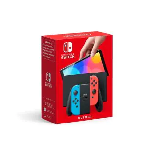 Nintendo Switch OLED model With Neon Red Neon Blue Joy-Con