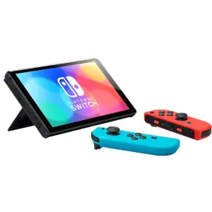 Nintendo Switch OLED model With Neon Red Neon Blue Joy-Con