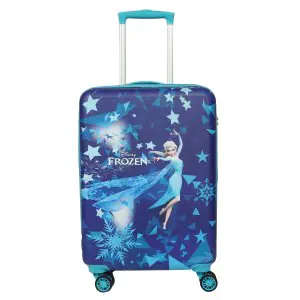Novex Disney Frozen 22 Inch Blue Hard Kids Trolley Luggage suitcase with 4 wheels