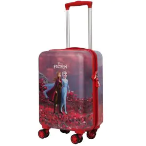 Novex Disney Frozen 22 Inch Red Hard Kids Trolley Luggage suitcase with 4 wheels