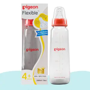 Pigeon Flexible Glass Feeding Baby Bottle - 4m+