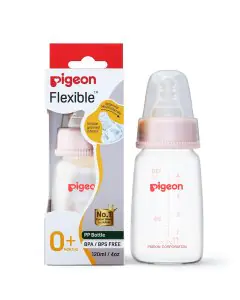 Pigeon Flexible Peristaltic Baby Feeding Bottle 0m+ (Pink)