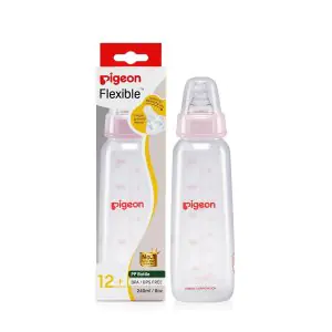 Pigeon Flexible Peristaltic Baby Feeding Bottle 12m+ (Pink)