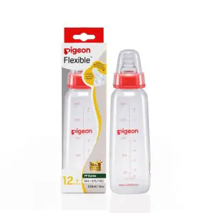 Pigeon Flexible Peristaltic Baby Feeding Bottle 12m+ (Red)