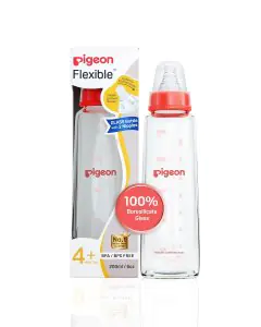 Pigeon Flexible Peristaltic Baby Feeding Bottle 4m+ (Red)